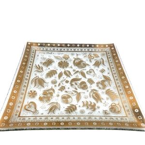 GEORGES Briard Dish Persian Garden dining Gold Clear Glass Vtg